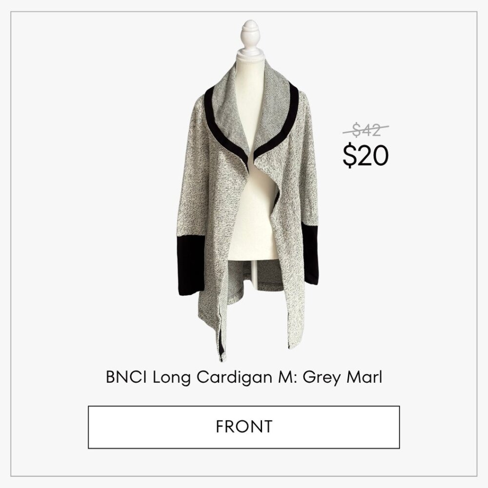 BNCI Long Cardigan M: Grey Marl